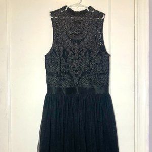 Black Formal Lace Shear Dress